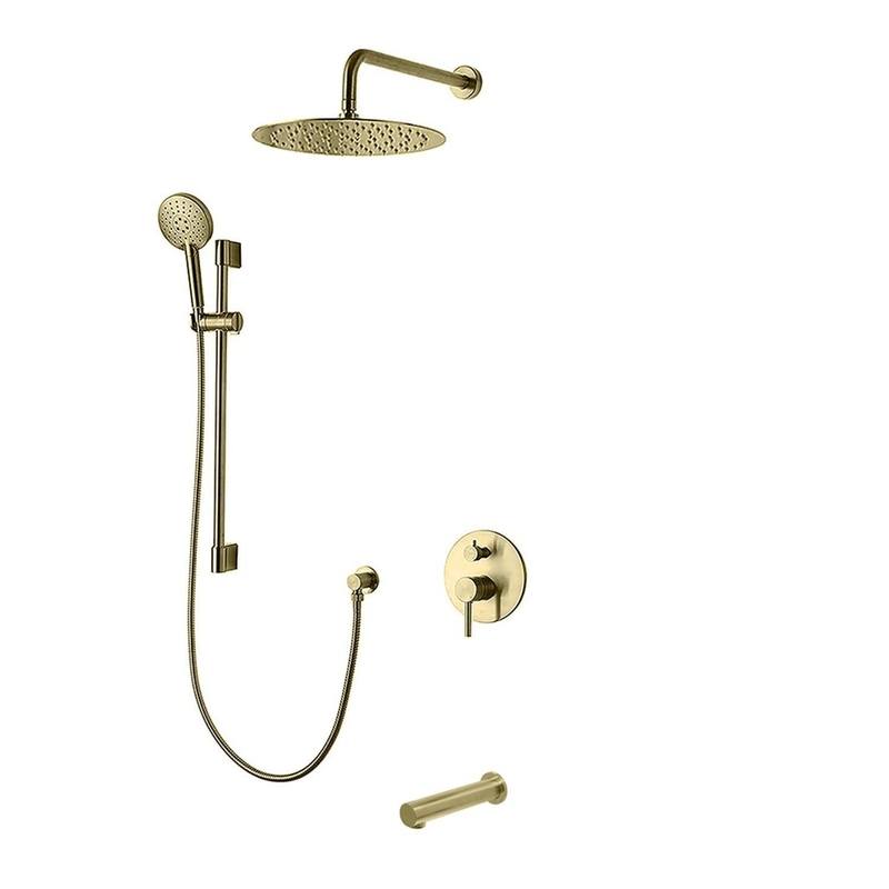 Modern shower with rain head and sliding bar