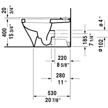 Duravit - DuraStyle Toilet Close-coupled Floor Standing Toilet Bowl (Without Tank) - 215609