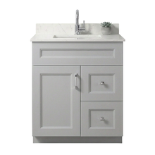 Livia 30" Bathroom Vanity – Solid Wood, Single Sink, Freestanding