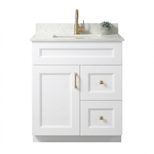 Livia 30" Bathroom Vanity – Solid Wood, Single Sink, Freestanding