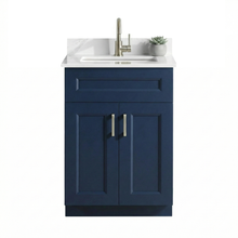 Livia 24 inch blue with brush nickel handles