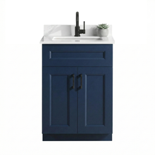 Livia 24 inch blue with matt black handles