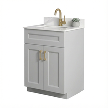 Livia 24" Bathroom Vanity – Solid Wood, Single Sink, Freestanding
