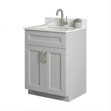 Livia 24" Bathroom Vanity – Solid Wood, Single Sink, Freestanding