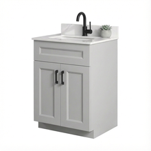 Livia 24" Bathroom Vanity – Solid Wood, Single Sink, Freestanding