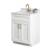 Livia 24" Bathroom Vanity – Solid Wood, Single Sink, Freestanding
