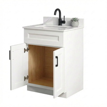 Livia 24" Bathroom Vanity – Solid Wood, Single Sink, Freestanding