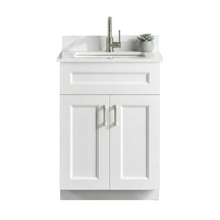 Livia 24 inch white with brush nickel handles