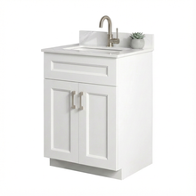 Livia 24" Bathroom Vanity – Solid Wood, Single Sink, Freestanding