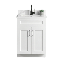 Livia 24 inch white with matt black handles