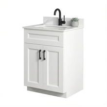 Livia 24" Bathroom Vanity – Solid Wood, Single Sink, Freestanding