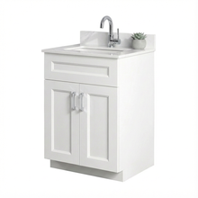 Livia 24" Bathroom Vanity – Solid Wood, Single Sink, Freestanding