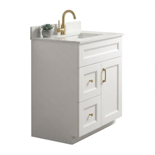 Livia 30" Bathroom Vanity – Solid Wood, Single Sink, Freestanding