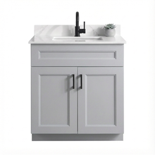 Livia 30" Bathroom Vanity – Solid Wood, Single Sink, Freestanding, Double Doors
