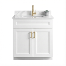 Livia 30" Bathroom Vanity – Solid Wood, Single Sink, Freestanding, Double Doors