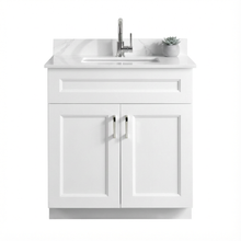 Livia 30" Bathroom Vanity – Solid Wood, Single Sink, Freestanding, Double Doors