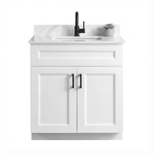 Livia 30" Bathroom Vanity – Solid Wood, Single Sink, Freestanding, Double Doors