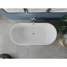 60" Black + White Freestanding Tub HB-7109 - Modern Oval Acrylic Bathtub for Luxury Bathroom Decor