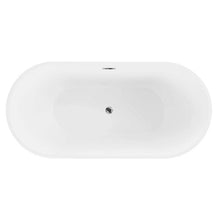 60" Black + White Freestanding Tub HB-7109 - Modern Oval Acrylic Bathtub for Luxury Bathroom Decor