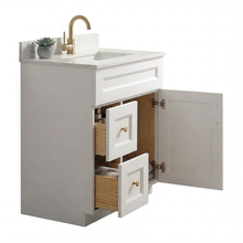 Livia 30" Bathroom Vanity – Solid Wood, Single Sink, Freestanding