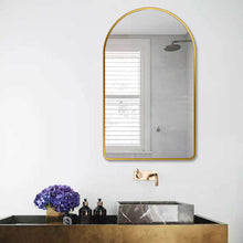 Arch Bathroom Mirror / Gold Metal Frame 24"x36"