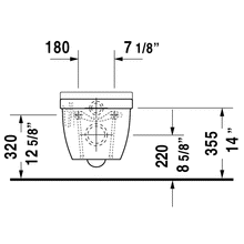 Duravit - Starck 3 One-Piece Wall-Mount Toilet Dual-Flush 1.60GPF 222509