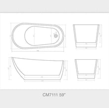 60" Freestanding Tub HB-7111-60 - Modern Oval Acrylic Bathtub For Luxury Bathroom Decor