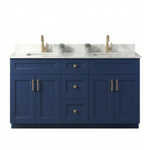 Livia 60" Bathroom Vanity – Solid Wood, Double Sink, Freestanding