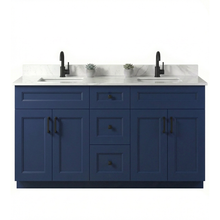 Livia 60" Bathroom Vanity – Solid Wood, Double Sink, Freestanding