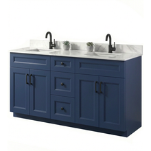 Livia 60" Bathroom Vanity – Solid Wood, Double Sink, Freestanding
