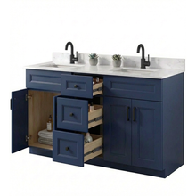 Livia 60" Bathroom Vanity – Solid Wood, Double Sink, Freestanding