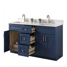 Livia 60" Bathroom Vanity – Solid Wood, Double Sink, Freestanding