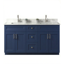 Livia 60" Bathroom Vanity – Solid Wood, Double Sink, Freestanding