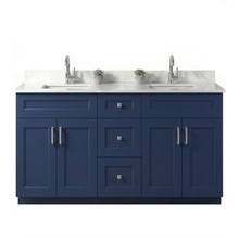 Livia 60" Bathroom Vanity – Solid Wood, Double Sink, Freestanding