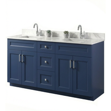 Livia 60" Bathroom Vanity – Solid Wood, Double Sink, Freestanding