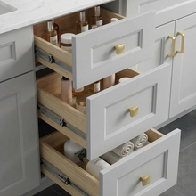 Livia 60" Bathroom Vanity – Solid Wood, Double Sink, Freestanding
