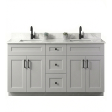 Livia 60" Bathroom Vanity – Solid Wood, Double Sink, Freestanding