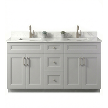 Livia 60" Bathroom Vanity – Solid Wood, Double Sink, Freestanding