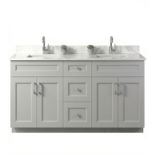Livia 60" Bathroom Vanity – Solid Wood, Double Sink, Freestanding