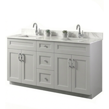 Livia 60" Bathroom Vanity – Solid Wood, Double Sink, Freestanding