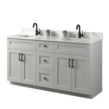 Livia 60" Bathroom Vanity – Solid Wood, Double Sink, Freestanding