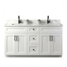 Livia 60" Bathroom Vanity – Solid Wood, Double Sink, Freestanding
