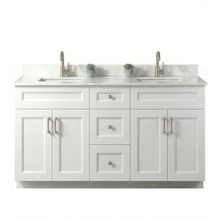 Livia 60" Bathroom Vanity – Solid Wood, Double Sink, Freestanding