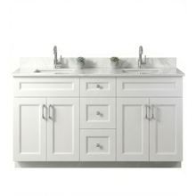 Livia 60" Bathroom Vanity – Solid Wood, Double Sink, Freestanding