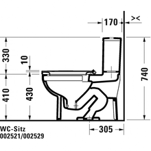 Duravit One-piece Rimless Toilet - 21960100U2 (LESS SEAT)