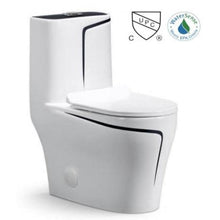 One Piece Toilet Bowl SKU: 8676WB- Soft Close Seat with High Efficiency Dual Flush in White. Dual-Flush