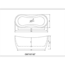 62" Freestanding Tub HB-7107-62 - Modern Oval Acrylic Bathtub for Luxury Bathroom Decor