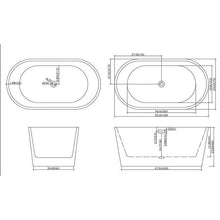 55" Freestanding Tub HB-7109-55 - Modern Oval Acrylic Bathtub for Luxury Bathroom Decor