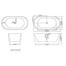 59" Freestanding Tub HB-7109-59 - Modern Oval Acrylic Bathtub for Luxury Bathroom Decor