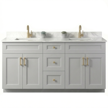 Livia 72" Bathroom Vanity – Solid Wood, Double Sink, Freestanding